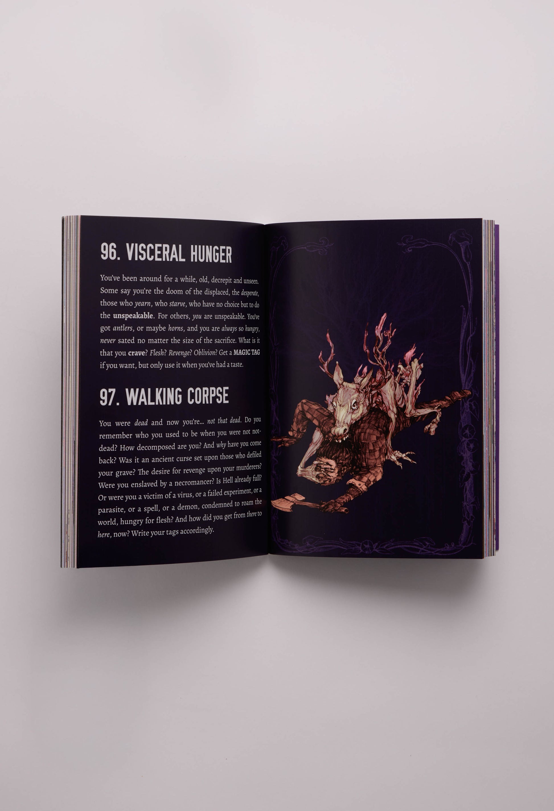 Inside double page spread from here There Be Monsters