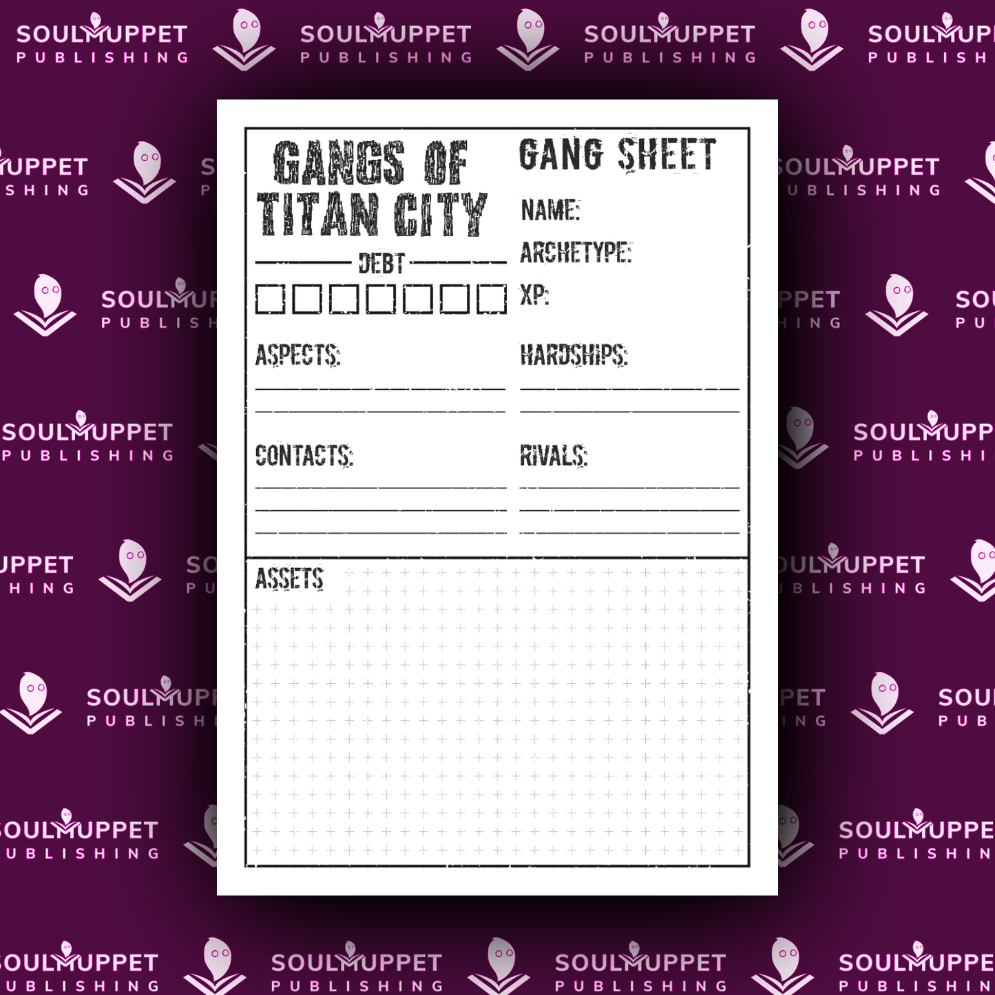 Gangs of Titan City Character Sheets
